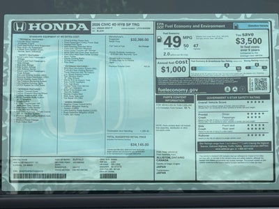 2026 Honda Civic Hybrid Sport