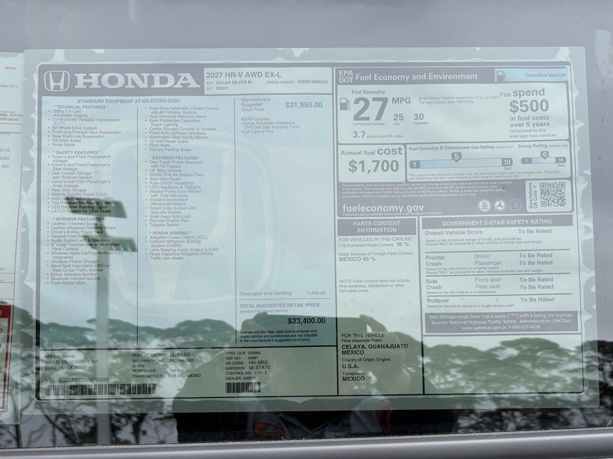 2027 Honda HR-V EX-L